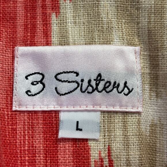 3 Sisters Womens Quiet Luxury Artsy Linen Blend Blazer Jacket Size L Whimsical - Picture 3 of 9